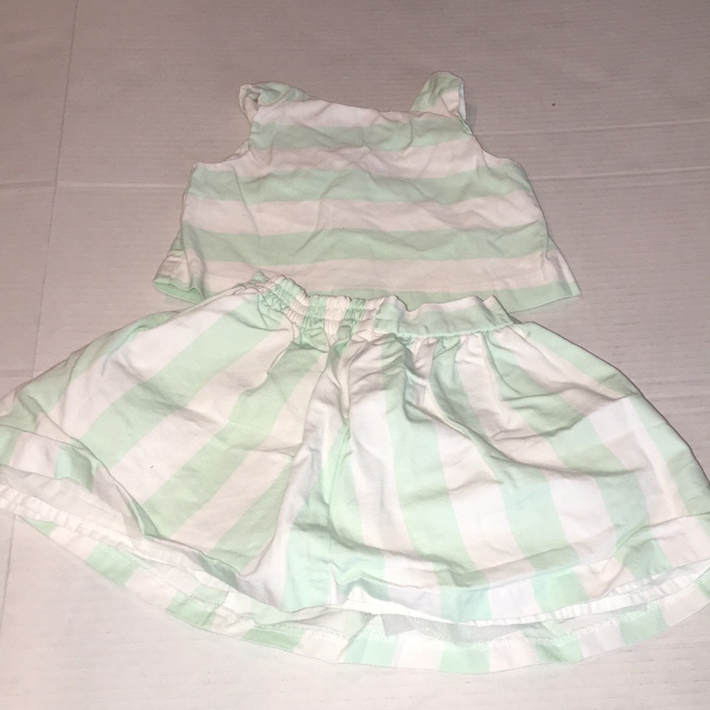 Janie And Jack Toddler Baby Girl Spring Easter Outfit Top And Skirt Set |12-18 M